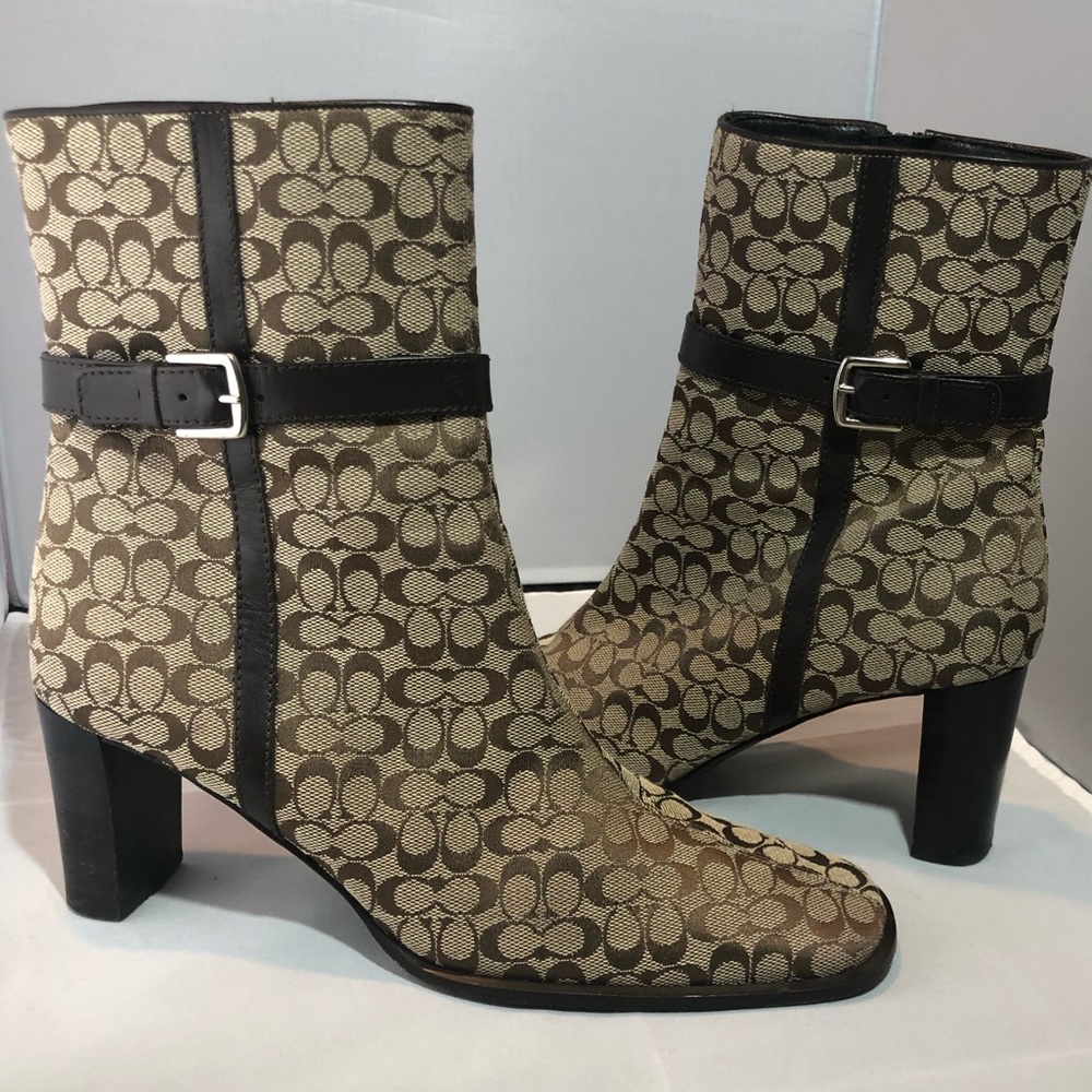 Coach Jacquard Signature Bibi Mid Calf Boots